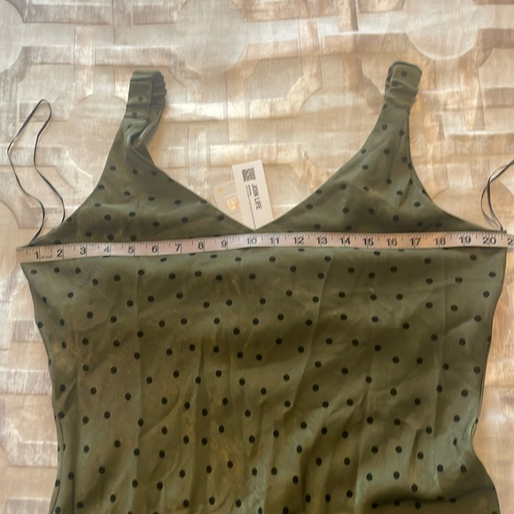 New Zara green Polka dot fashion Slip on Sleeveless dress - Picture 10 of 15